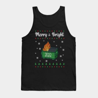 Merry and bright 2022 ugly christmas sweater Tank Top